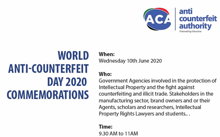 Upcoming Event: World Anti-Counterfeit Day 2020 Commemorations